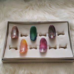 Lot 5 Costume Glitter Rings (Size 8)